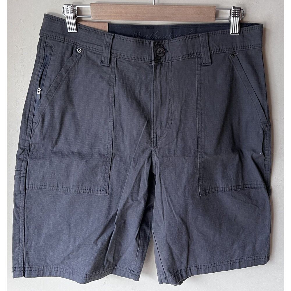 Men's Weatherproof Utility Trail Shorts Stretch Flex Waistband Forged‎ Iron 32